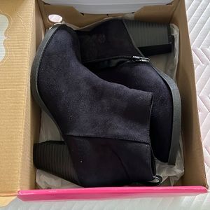Black suede booties